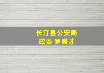 长汀县公安局 政委 罗盛才